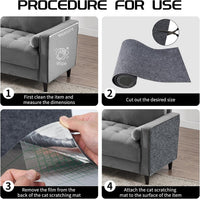 2 Pcs Self-Adhesive Cat Scratch Mat - Dark Gray - image 4