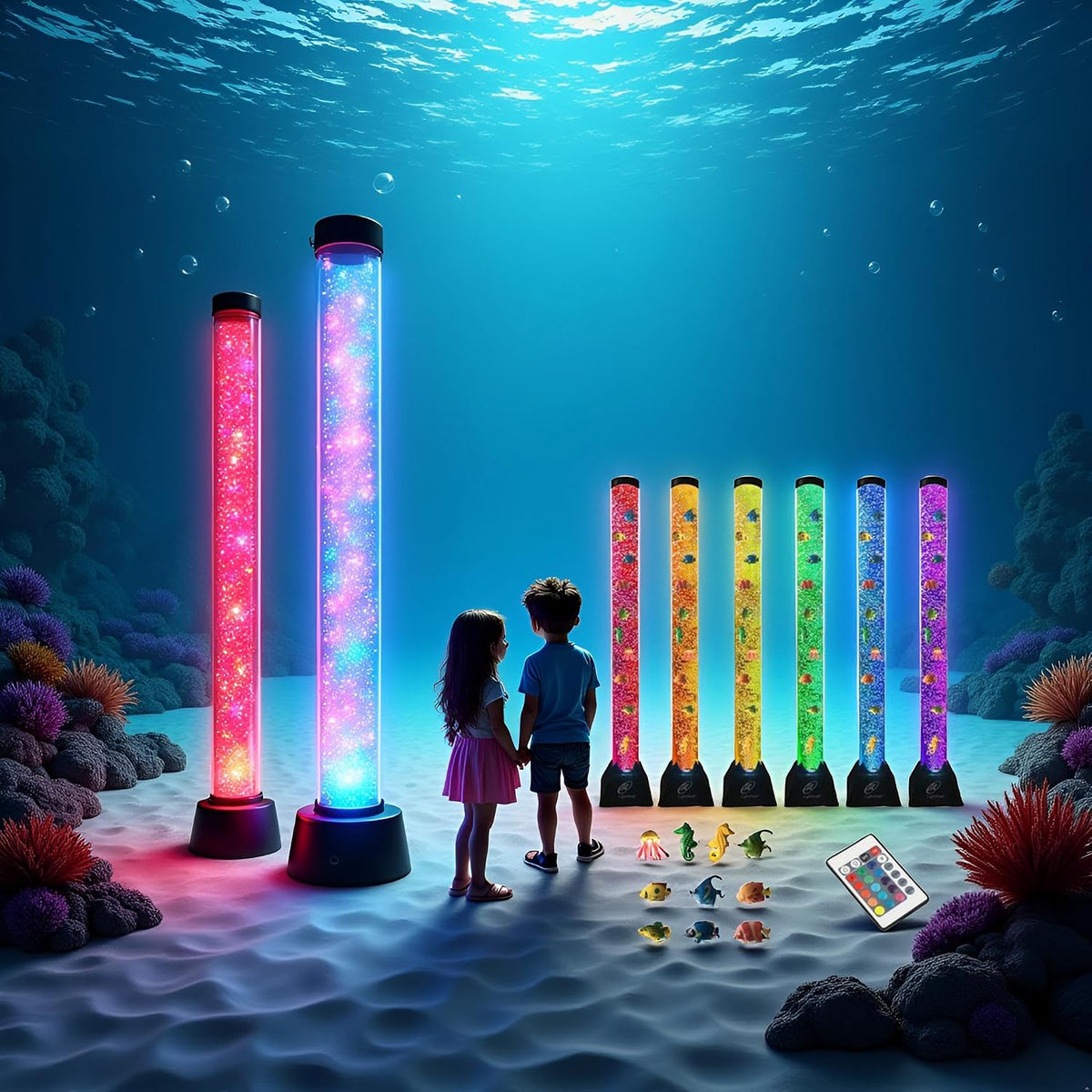 Lightahead Extra Large 4FT LED Sensory Bubble Fake Fish Tube Aquarium - image 2