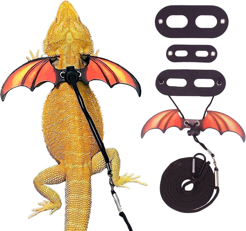 Bearded Dragon Lizard Leash Harness, 3 Size Pack, Orange – Essentials for Small Pets