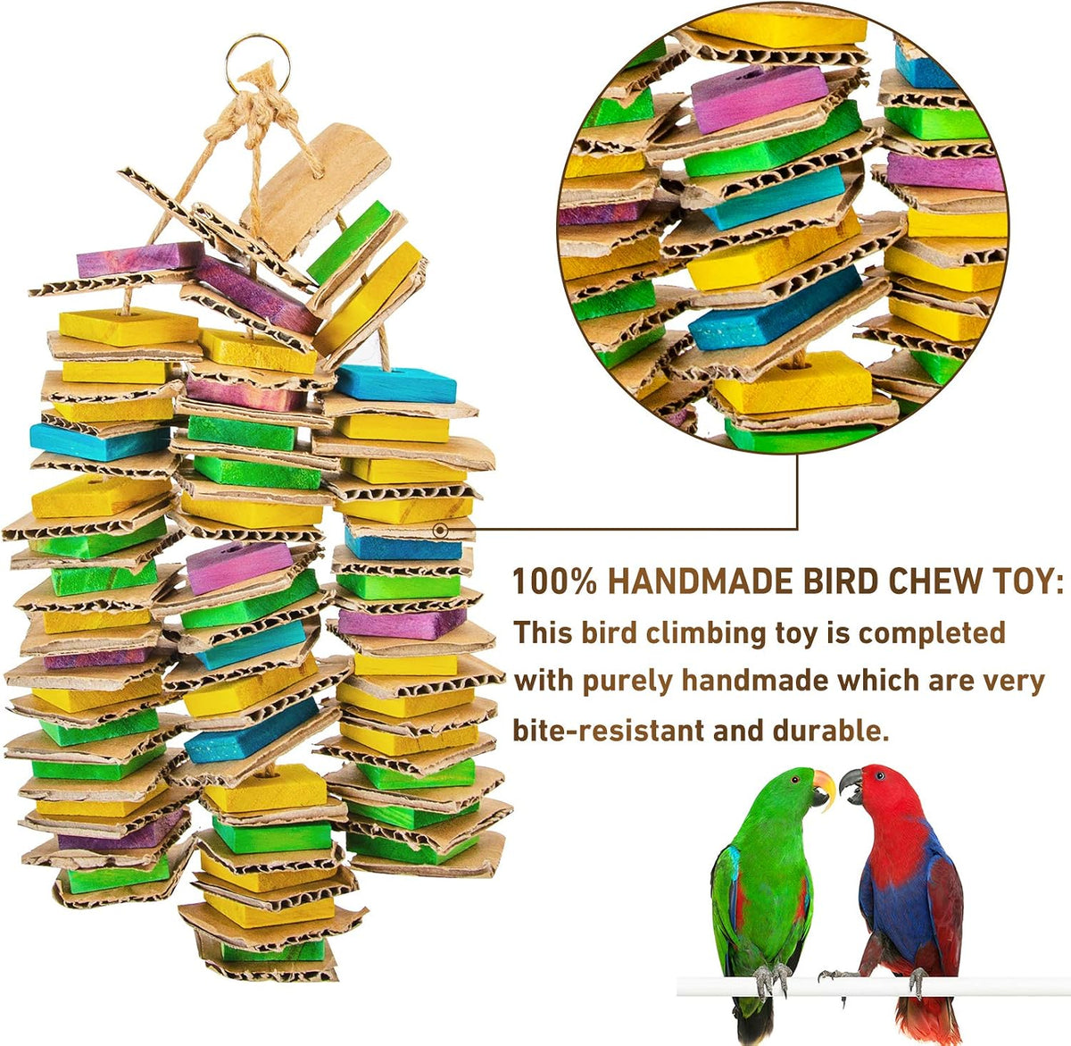 MYFAMIREA Parrot Toys for Medium Birds - Colourful - image 4