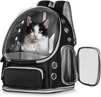 Cat Backpack Carrier Clear Bubble Window for Cats & Small Dogs up - Black