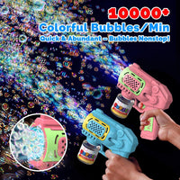 EagleStone 2 Packs Automatic Bubble Machine Guns with 4 Bottles - Pink,blue - image 4