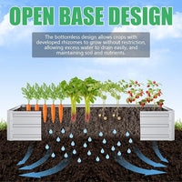 SnugNiture Galvanized Raised Garden Bed 8x4x1FT Outdoor Large Metal Planter Box Steel Kit for Planting Vegetables, Flowers
