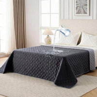 FunFurry Waterproof Dog Blanket, Couch Cover for Dogs Washable - 82 X 102 Inch - 1 Pack / Dark＆light Grey