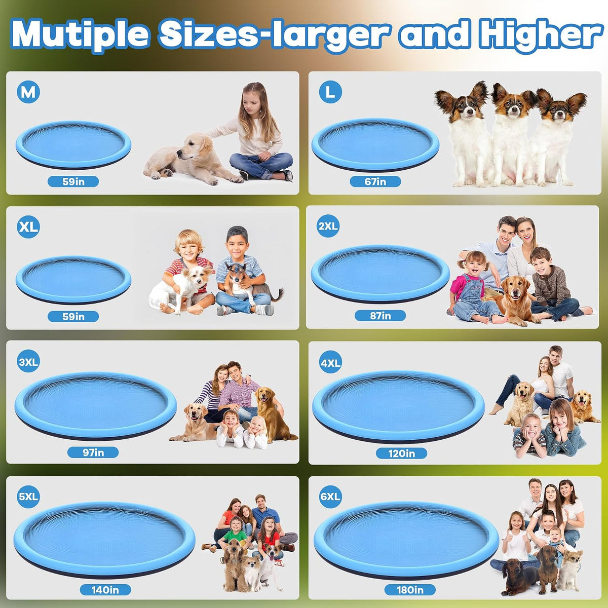 CACSPS non-slip splash pad for kids and dogs spraying water from a garden hose - view 19