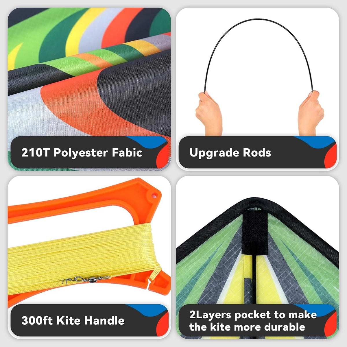 Kite, Large Delta Kites for Kids and Adults - Dark Green - image 3