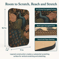 Cat Wall Scratcher, Art Cat Scratching Board for Indoor Cats – Essentials for Cats - Butterfly & Peacock - image 2