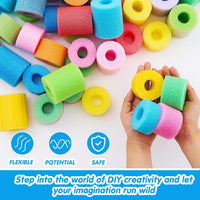 Frienda pool noodle bits, 50 colorful foam noodle pieces in assorted sizes - view 28