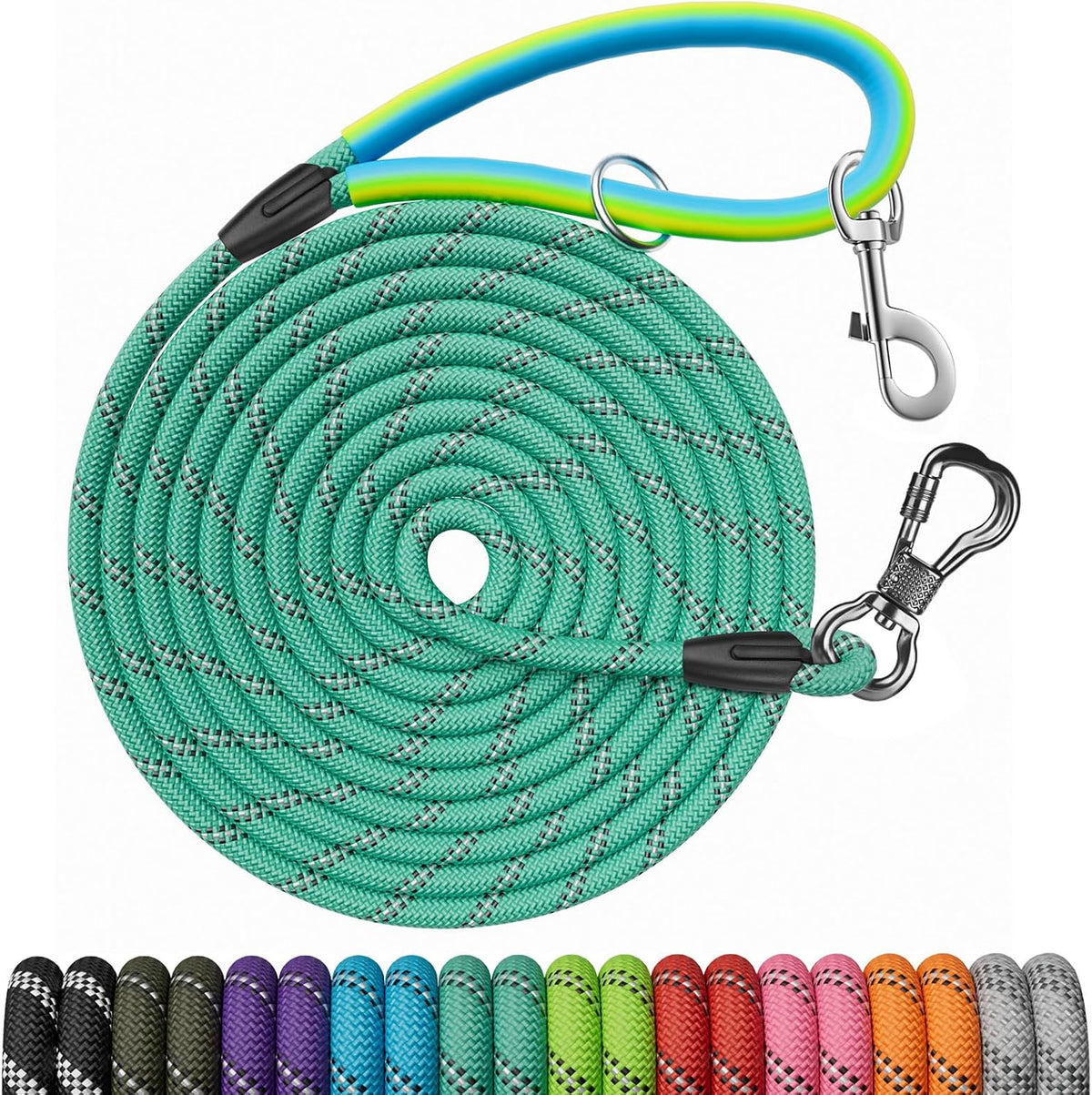 30 FT Dog Leash, Obedience Recall Training Agility Lead - 50ft*3/8" / Teal