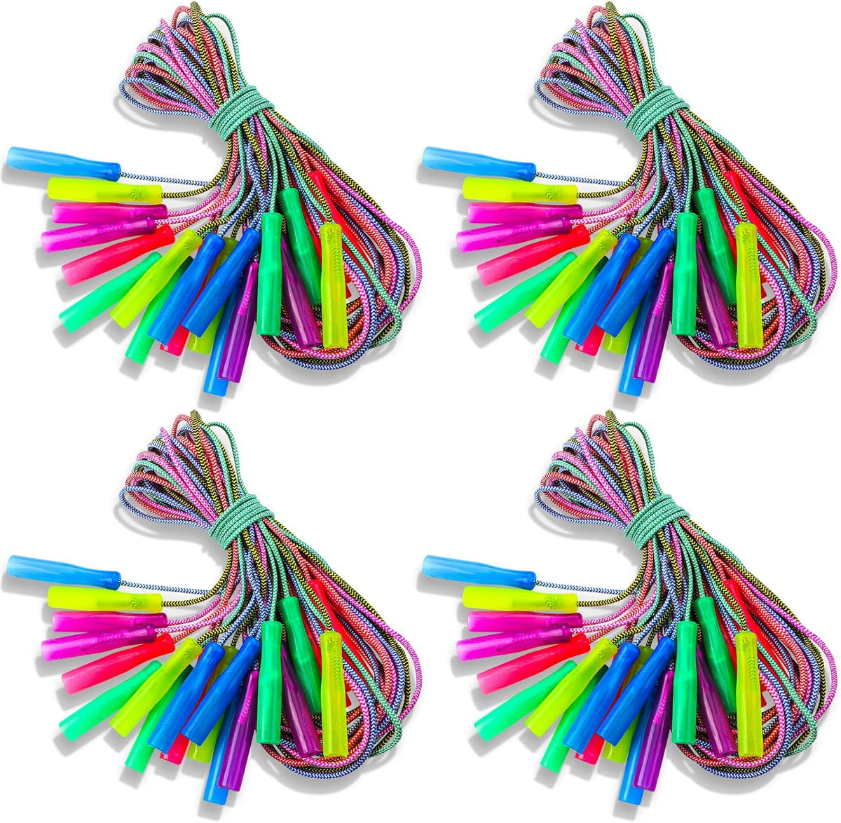 Honoson 100 pack of multicolor kids jump ropes with plastic handles