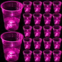 mishunyus 24-pack purple LED glow party cups, 16 oz plastic - view 9