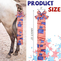 6 Pcs Horse Tail Bag Breathable Guard 22" Slip on Horse Care Tail Wrap 2 Strand Closure Straps Grooming Supplies to Keep from Dirt Breakage Rubbing 6 Designs(Modern Style)
