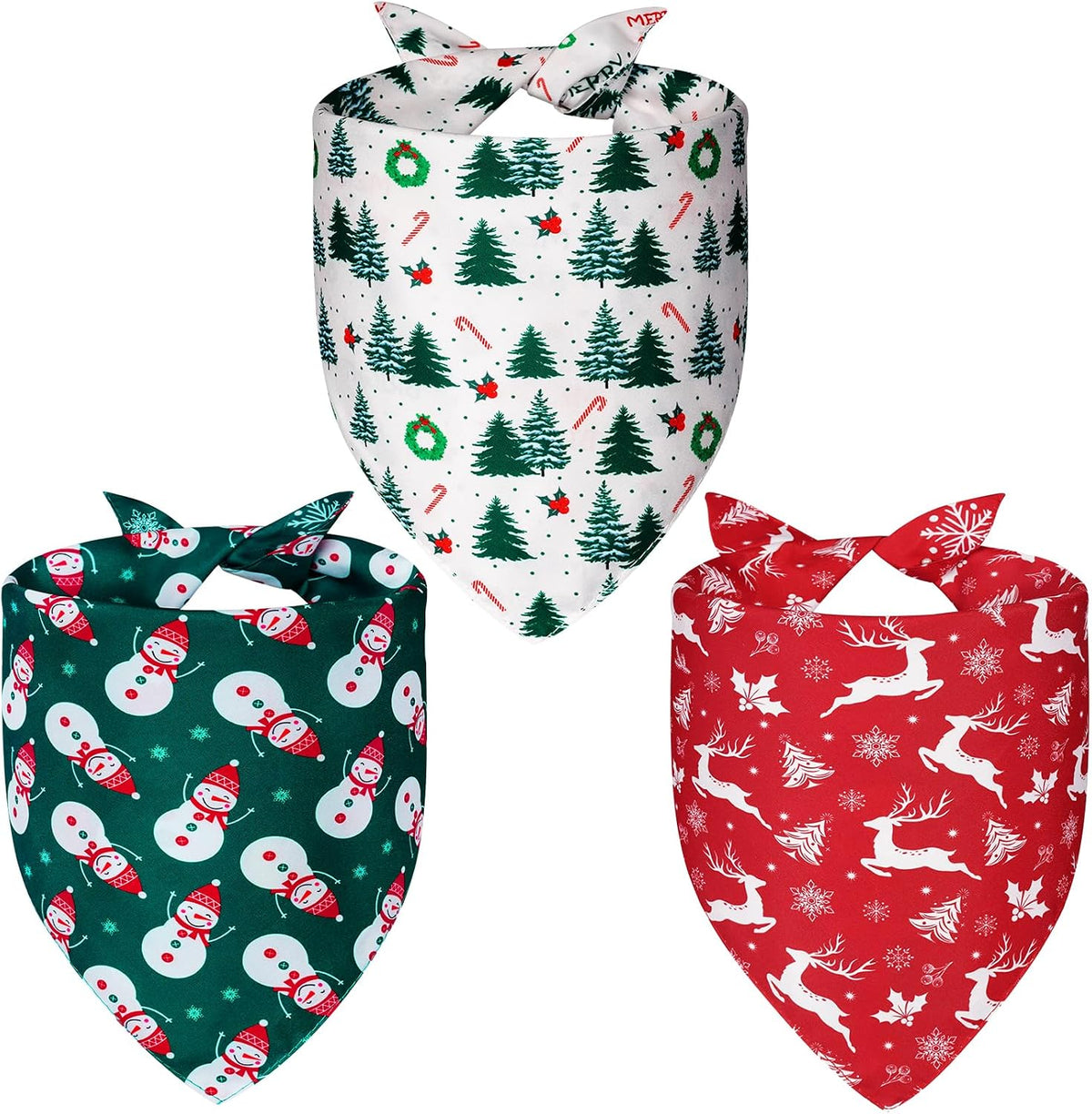 Halloween Dog Bandanas Large 3PCS - christmas-25 / Small