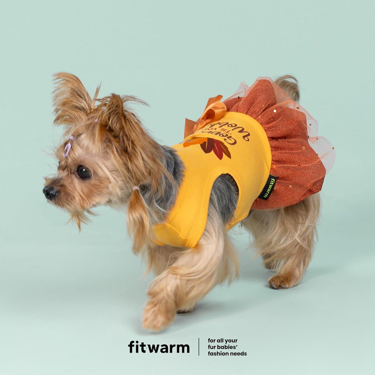Fitwarm Halloween Skeleton Dog Dress - XX-Small / Gobble 'til You Wobble - image 3