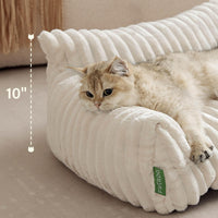 Cute Couch Bed for Pets, Supportive Cat Sofa for Indoor Cats - 30.0"L x 20.0"W x 10.0"Th / Cream - image 3