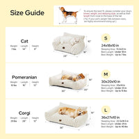 Bedsure ComfyFleece Shown on TV Fluffy Cute Cat Couch for Pets - 30x20x10" / Sandy Beige - image 3