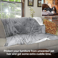 PetFusion Premium Dog and Cat Blanket, Grey or Brown – Essentials for Dogs - Plush / Small (31 x 27") / Grey - image 2