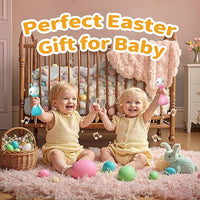 alilo Yoyo Talking Bunny Baby Musical Light-Up Rattle Toys 0-6-12-18 Months, Voice Mimicking Toy, Preloaded 90+ Audio Content, ABC/Number/Notes Learning Toys for Baby Infant Newborn Boy Girl Gifts