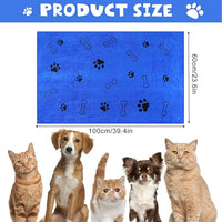 Chumia 4 Pcs Dog Towels for Drying Dog Puppy Bulk Microfiber Absorbent Paw Towel Pet Bathing Supplies Quick Drying for Medium Cats Pets Shower(24 x 40 Inch,Dark Blue)