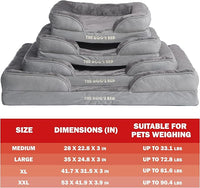 The Dog’s Bed, Orthopedic Standard Foam Waterproof Dog Bed with Standard Support, XXL Silver Grey Plush, Waterproof, Supportive Dog Bed with Replaceable Covers, Veterinary Approved