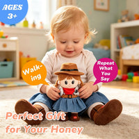 Hopearl Talking Singing Cowgirl Repeats What You Say Girl Walking - White Cowgirl - image 3