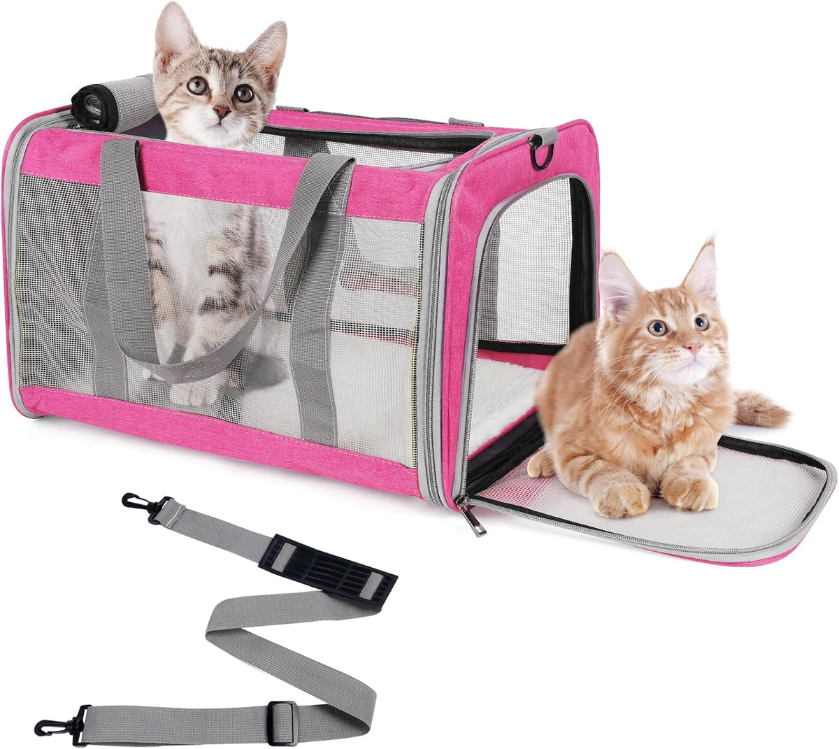 Pet Carrier for Large Cats Up to 20 Lbs - Pink