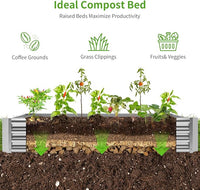 Land Guard 2 Pack 6×3×1ft Galvanized Metal Raised Garden Bed, Metal Planter Kit Box Outdoor for Deep-Rooted Vegetables, Flowers, Green and Herbs……