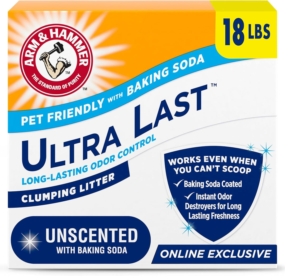 ARM & Hammer Ultra Last Clumping Cat Litter, Unscented, MultiCat