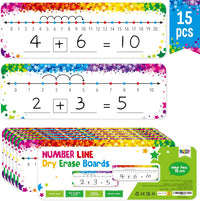 SpriteGru number line dry erase boards with 0-10 and 0-20 lines and colorful star print - view 3