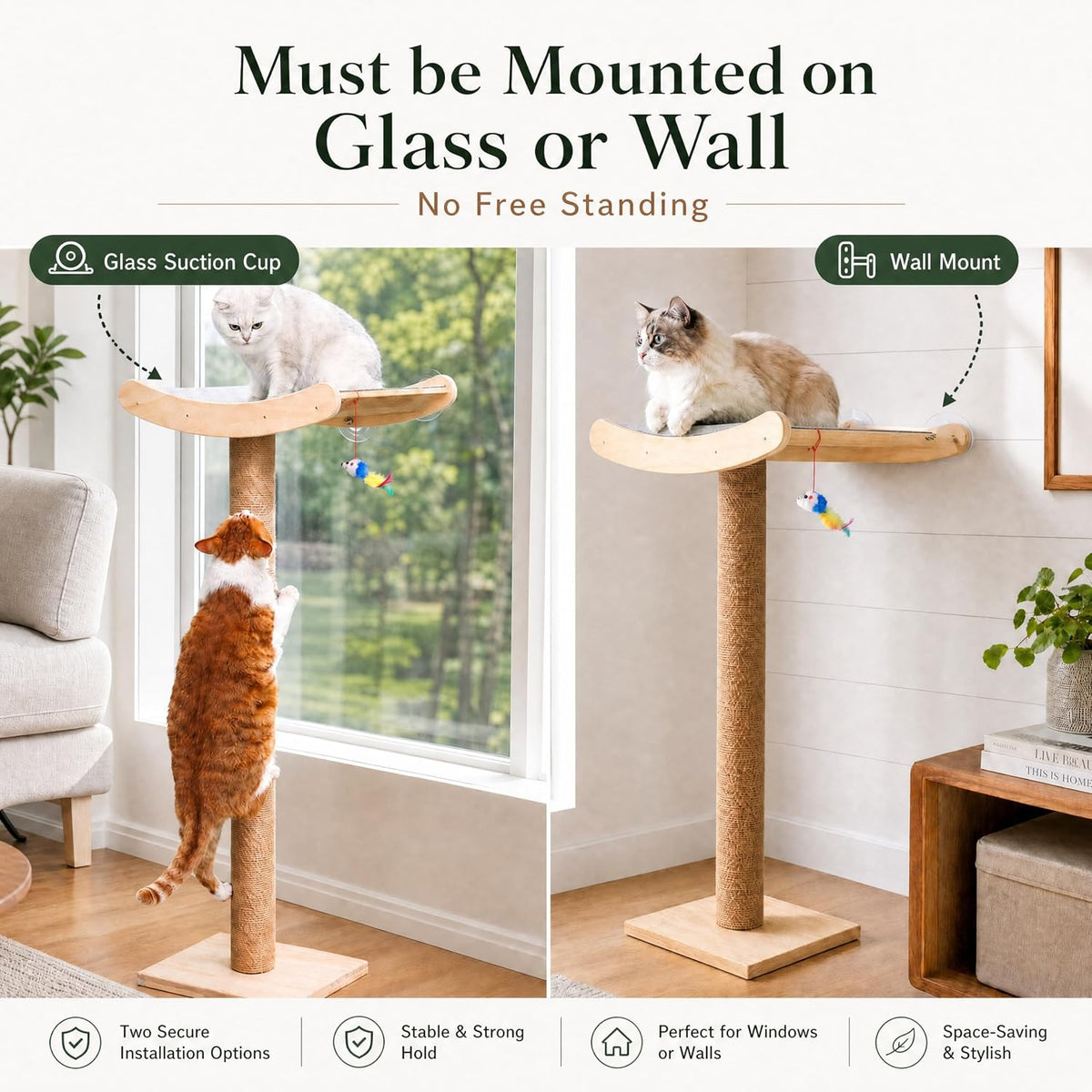 Cat Scratching Post with Large Window Perch - Large - image 2