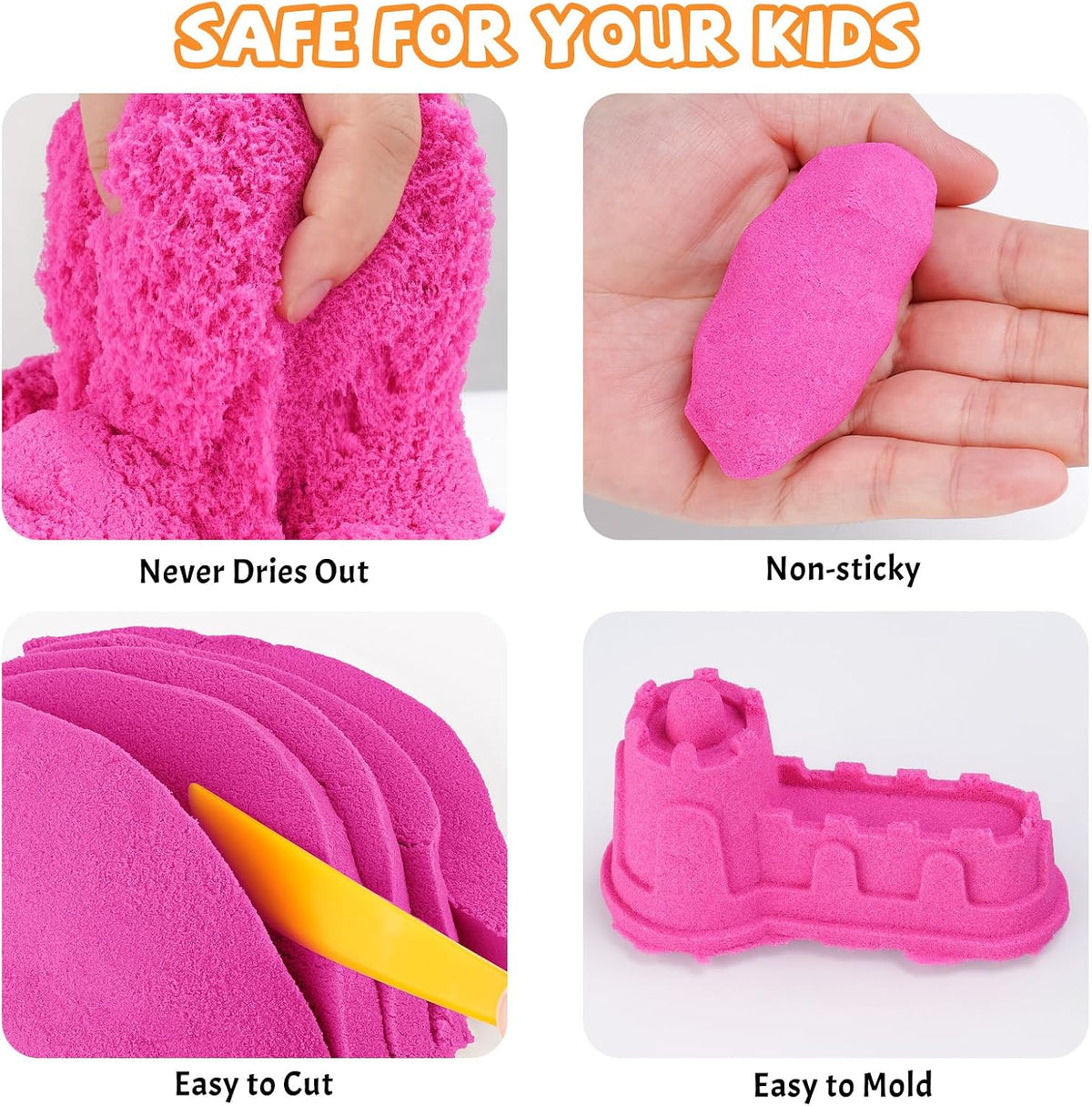 NiToy FlexiSand 11lbs Toy Sand 5 Colors Self-Sticking Non-Toxic - Hot Pink - image 2