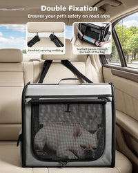 Dog Car Carrier Light Weight 24×17.7×20.5in - Gray / 24.0"L x 17.7"W x 20.5"H - image 3