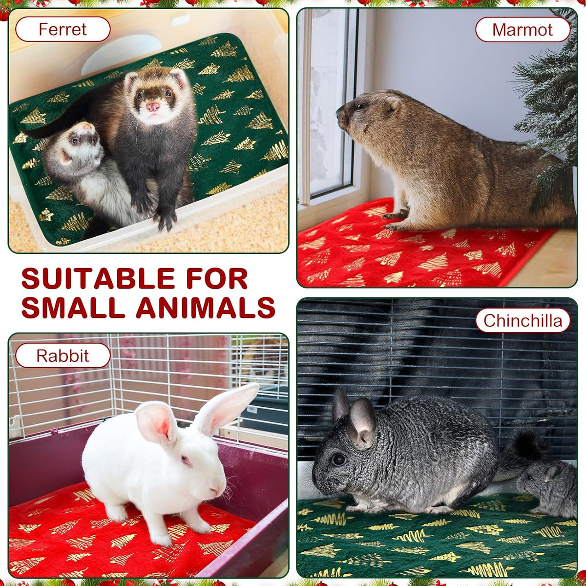 4 Pack Self Heating Cat Pad Self Warming Dog Mat, Heart - Christmas Tree / 16 x 20 Inches - image 4