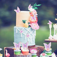 30Pcs 2D Waterproof Swallowtail Butterfly Cake Topper Transparent - Not Edible / Purplegold-new - image 3