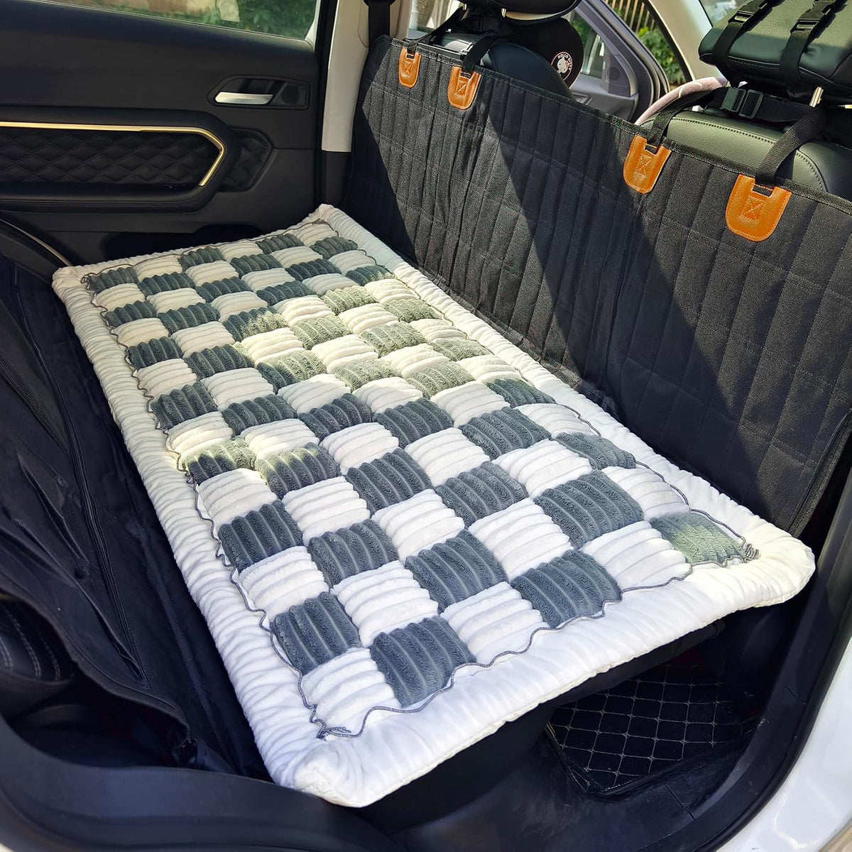 Dog Bed for Car Back Seat - BlueGrey&White / 24.8x54 inch