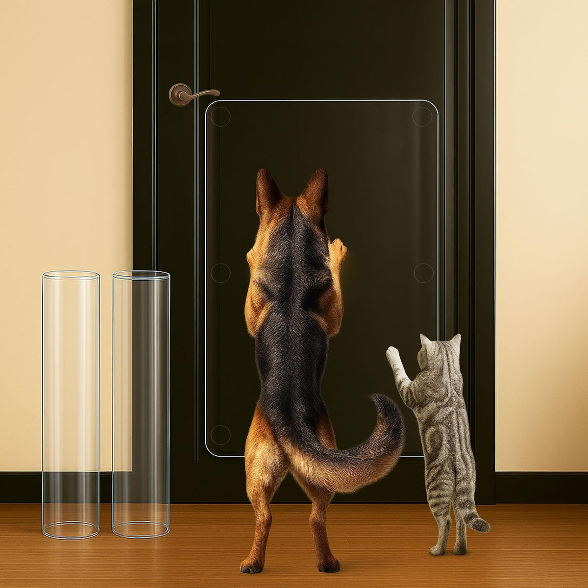 Heavy Duty Door Protector from Dog Scratching 16 x 30'' Transparent - 2 Pack / 36 x 20''