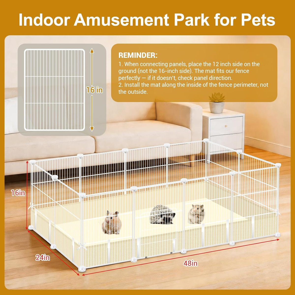 12 Panels Guinea Pig Cages - White 12 P-A - image 4