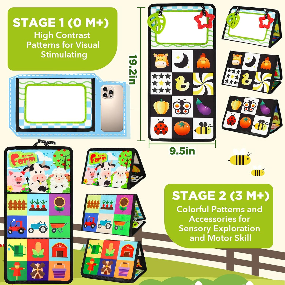 URMYWO Tummy Time Mirror Toys - Large - image 2