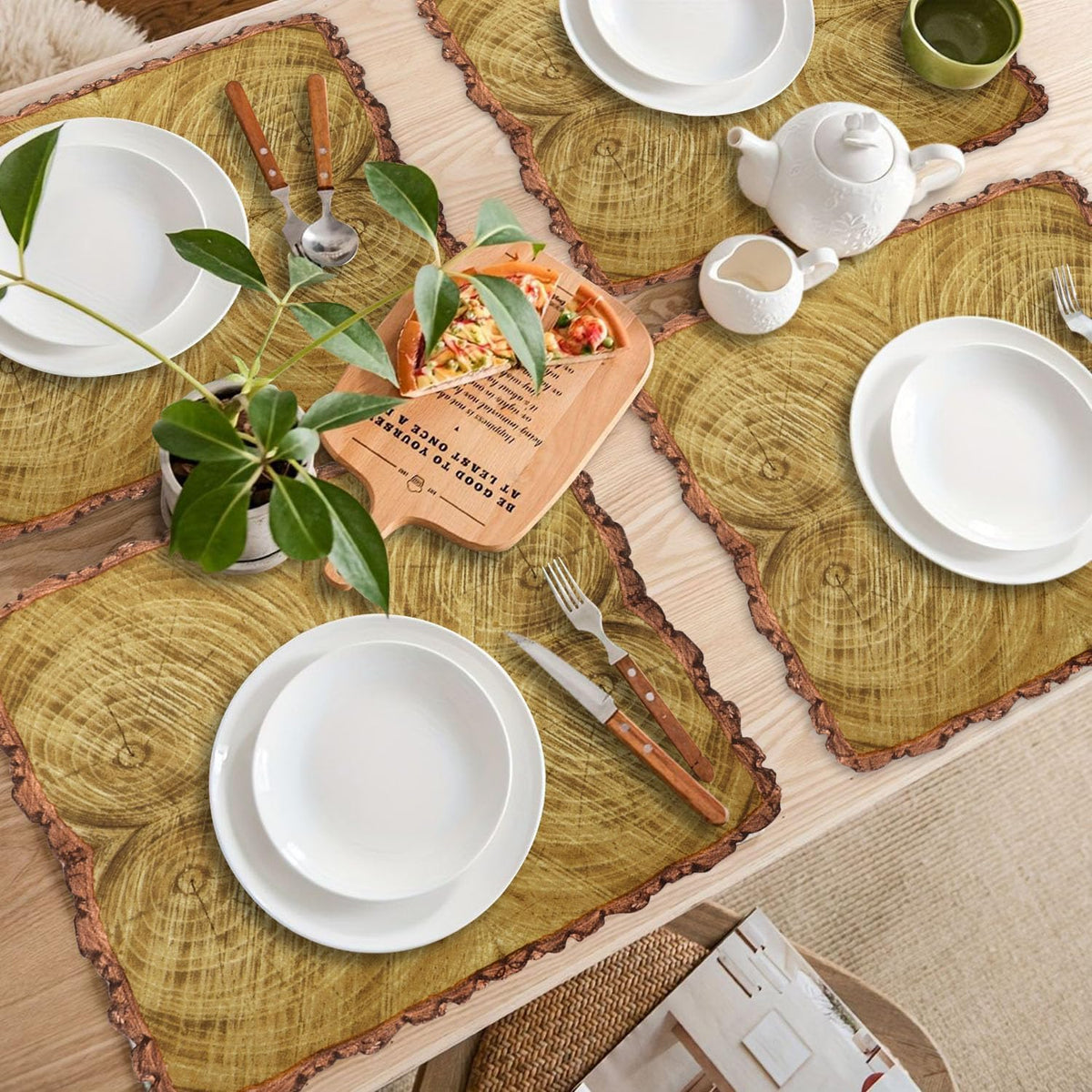 PTECDROTS 100 pack brown wood grain paper napkins for rustic and lumberjack parties - view 33