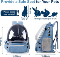 Cat Backpack Carrier Clear Bubble Window for Cats & Small Dogs up - Blue - image 2