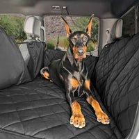 4Knines Back Seat Extender for Dogs Hard Bottom w/EZ Door Guard Grey - Black / Regular