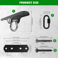 2Pack Heavy Duty Swing Hanger 180° Ceiling Swing Mount 2000 LBS - 180° D-ring Swing Hanger ( 1 Pack ) - Black Base - image 2