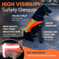 Reflective Dog Vest – Fluorescent Orange | High-Visibility, Water-Resistant Safety Jacket with Adjustable Fit for Day & Night Walks, Hiking, Hunting, and Outdoor Use (Large)