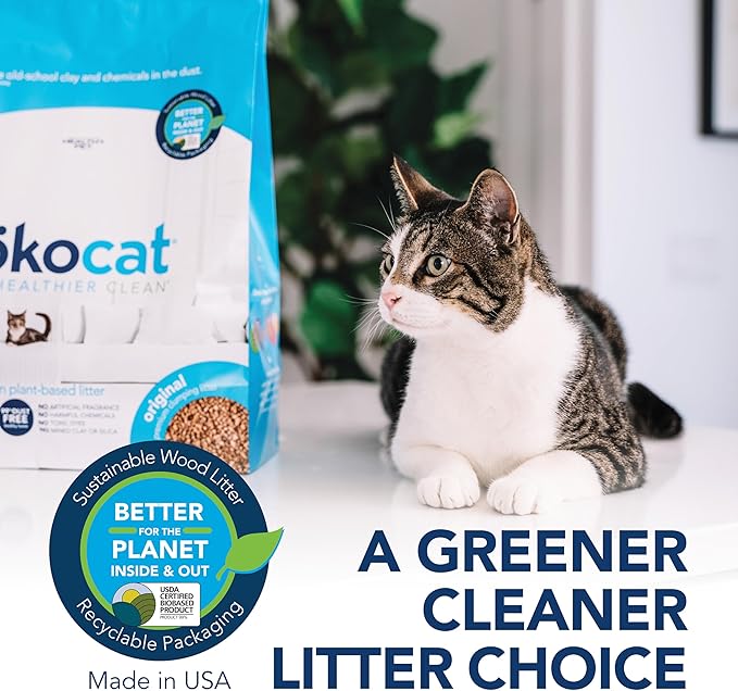 ökocat Original Low-Dust Natural Wood Clumping Cat Litter with Odor Control 16.6 lbs Large