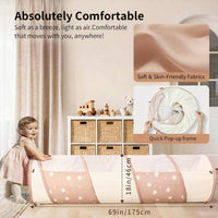 Sumbababy pop-up toddler crawl tunnel with coffee-colored star pattern - view 2