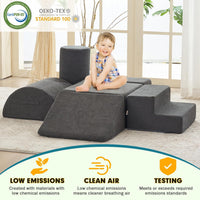jela 6-piece soft foam climbing blocks for toddlers in brown - view 10