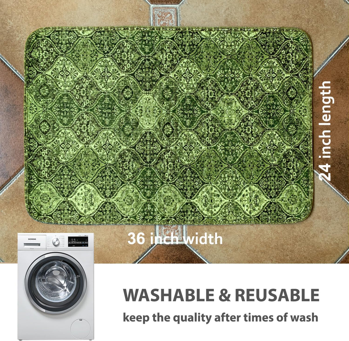Washable Pee Pads for Dogs, Stylish - 24x36 Inch (Pack of 2) / Green/Multi - image 2