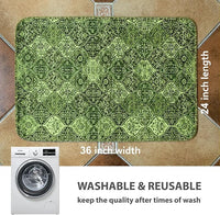 nunubaby Washable Pee Pads for Dogs, Stylish, Non-Slip and Leak-Proof Pee Pads. Reusable Potty Pads for Dogs for Crates and Floors.(Green/Multi, 24" x36")