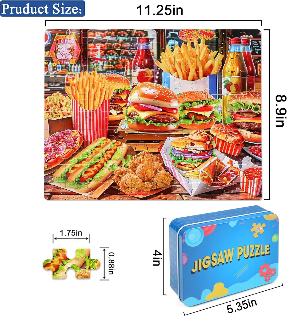 LELEMON Halloween jigsaw puzzle for kids with pumpkins and bats in tin box - view 14