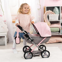 Bayer Baby Doll Stroller Toy Set with Bag - Grey and Pink - image 2